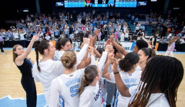 huddle University of North Carolina Womenís Basketball v Maryland NCAA Tournament Carmichael Arena Chapel Hill, NC Sunday, March 22, 2026