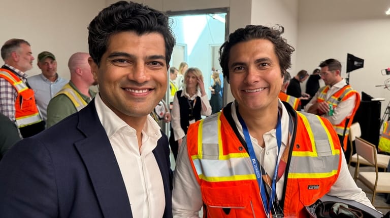 Vikas Parekh, managing partner at SoftBank Investment Advisers, at left,...