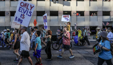 Demonstrators gather in downtown San Antonio
