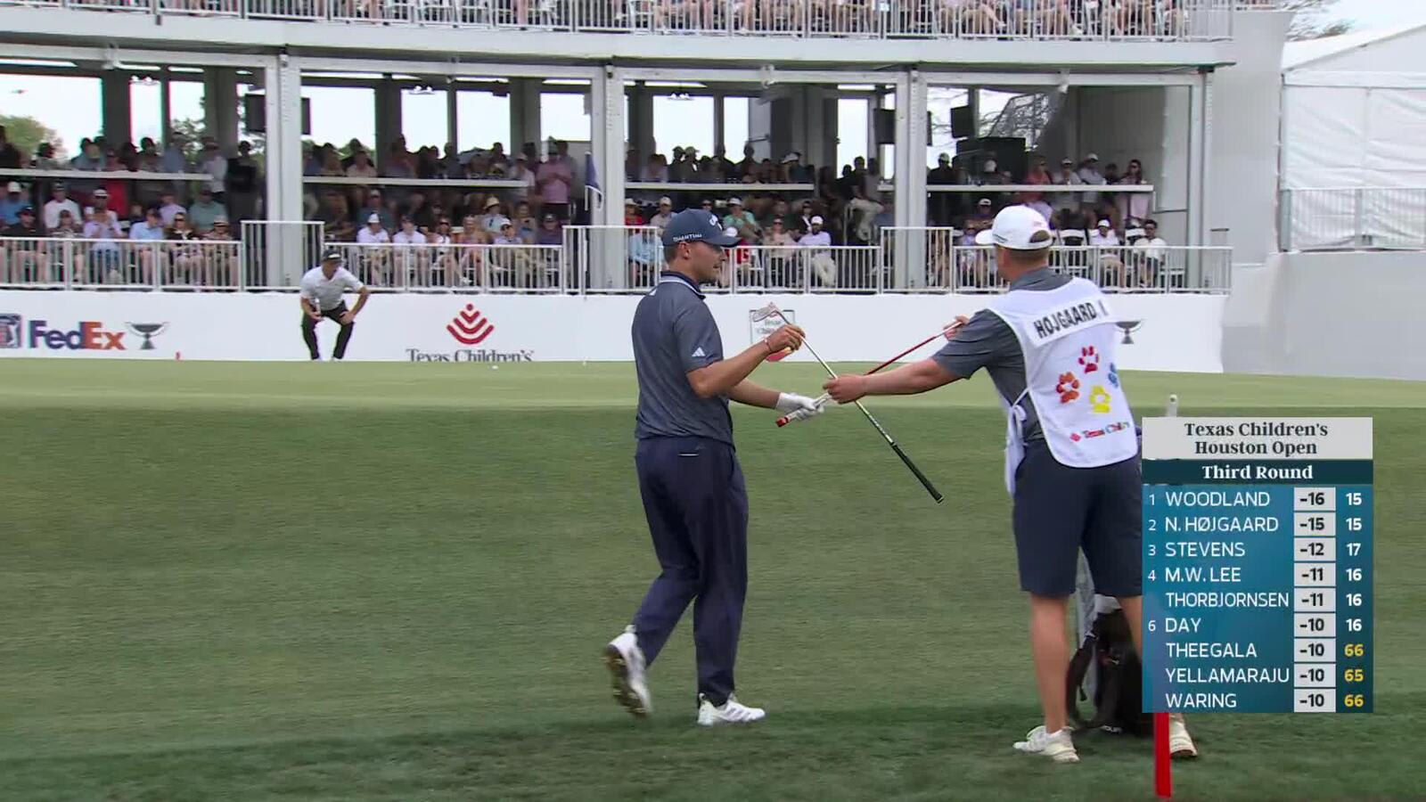 Nicolai Højgaard converts birdie at Texas Children's