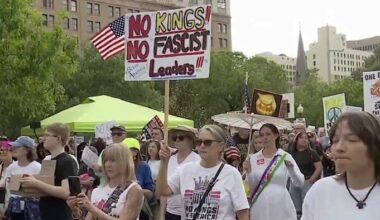 San Antonio protesters rally in nationwide ‘No Kings’ event amid tensions over ICE, war in Iran