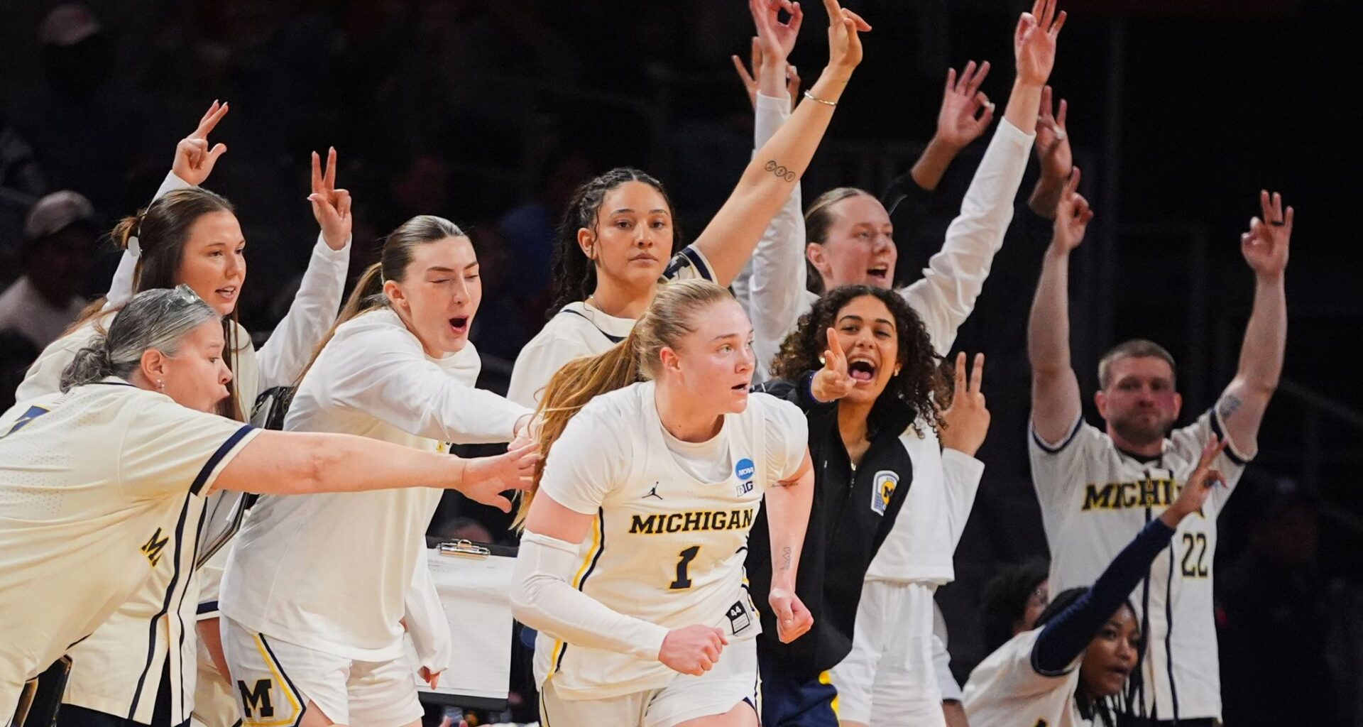 Olivia Olson and Syla Swords lead Michigan over Louisville 71-52 in Sweet 16 of March Madness