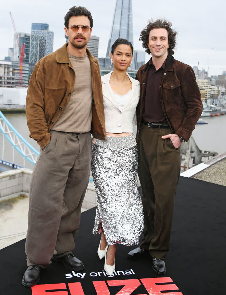 Theo James, Gugu Mbatha-Raw and Aaron Taylor-JohnsonCredit: Dave Benett/WireImage