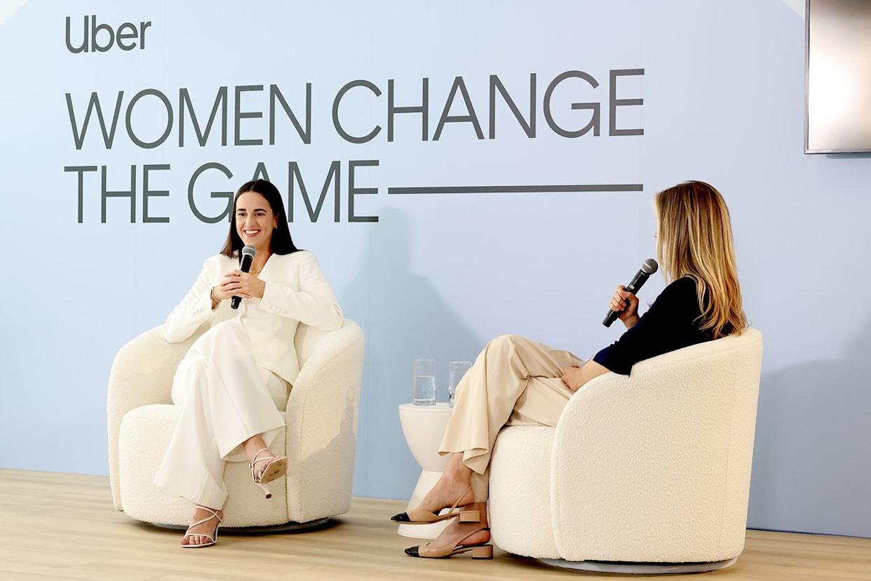 Caitlin Clark and Brooke AndersonCredit: Alexander Tamargo/Getty