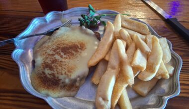 The chicken-fried steak plate at the Little Red Barn Steakhouse in San Antonio.