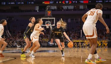 Women's basketball team celebration in NCAA Sweet 16 game