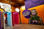 An entrance to interactive exhibits at MoMoney, Museum of Money, Tuesday, March 10, 2026, in...