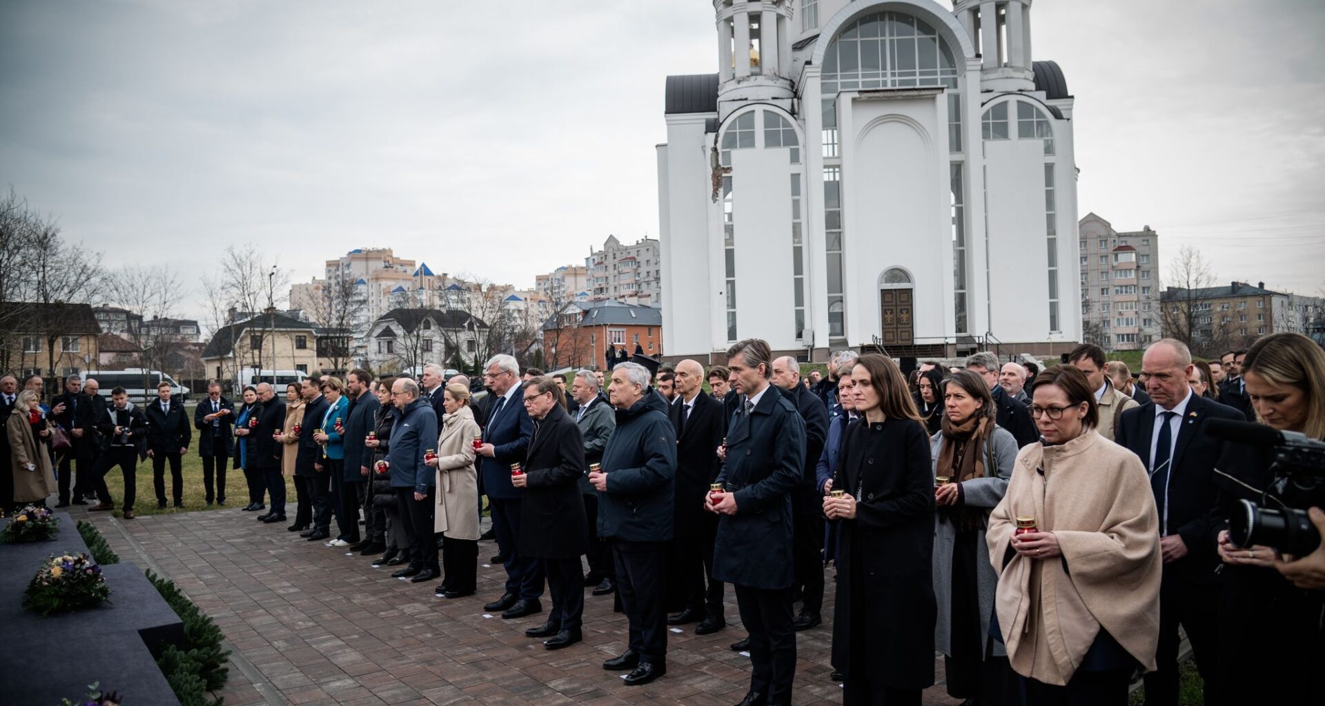 European ministers in Ukraine for Bucha atrocities anniversary as drones hammer Russian oil ports