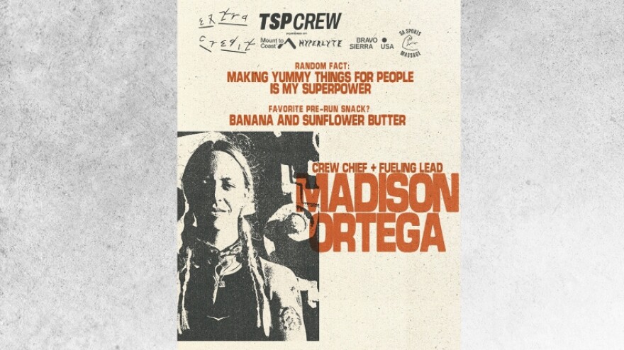 Runner profile card for Extra Credit co-founder and crew chief Madison Ortega