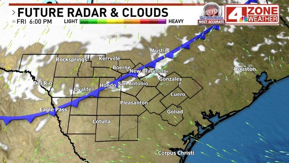 Front moving into Bexar County early this evening