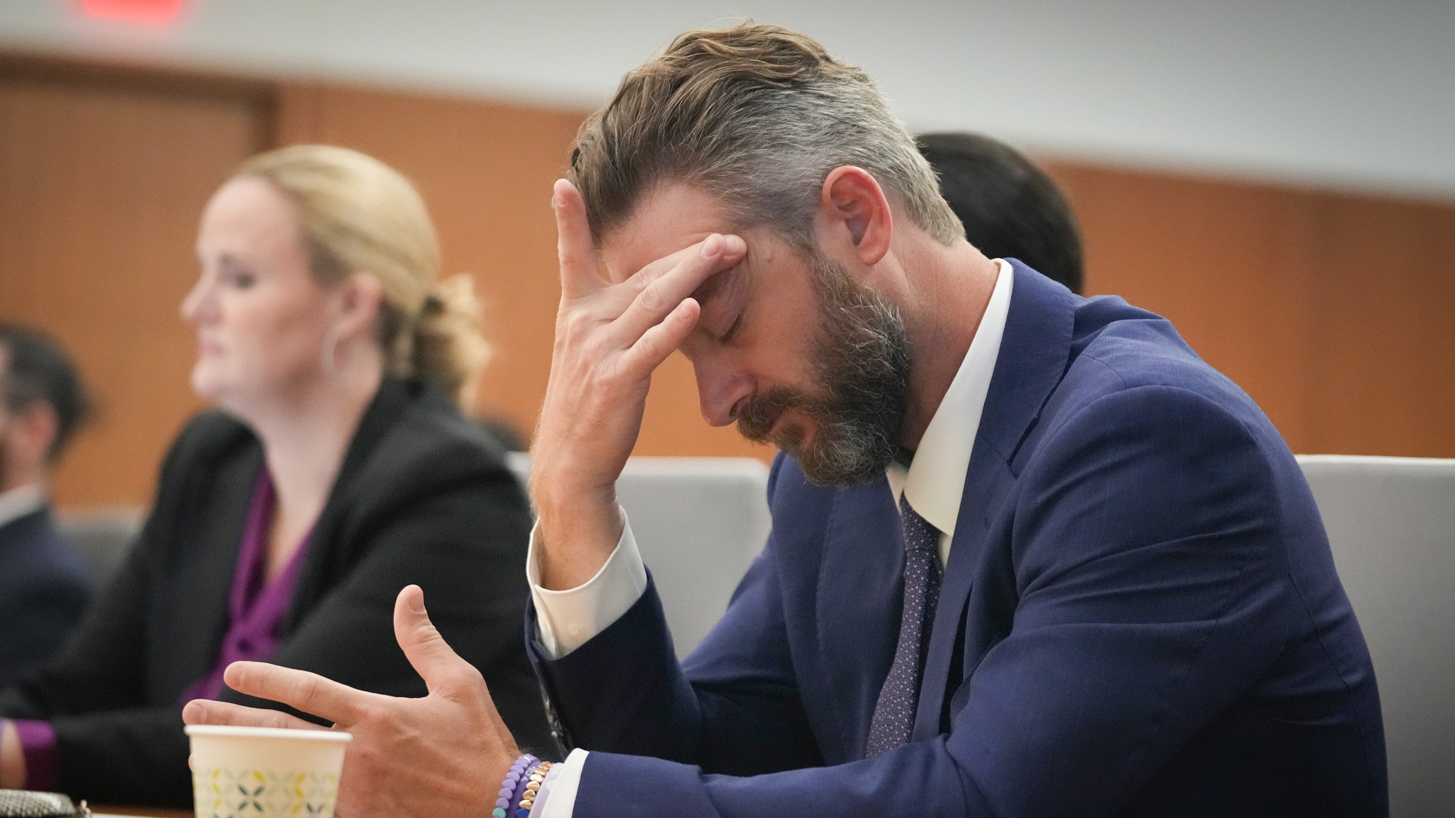 Will Steward attends a hearing about a temporary restraining order regarding Camp Mystic, at the Travis County Courthouse in Austin, Texas, on Wednesday, March 4, 2026.