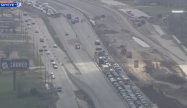 I-45 Gulf Freeway shut down in both directions at Vauthier Street due to crash involving heavy truck carrying rocks: La Marque PD