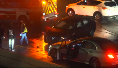 Houston storms cause high water, stalled cars, and fallen tree across I-45, Highway 288, and Buffalo Bayou