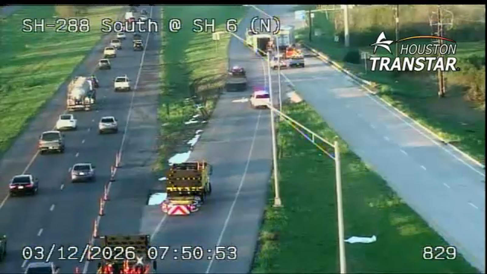 SH-288 lanes reopen after crews clear crash, hazmat spill in Brazoria County