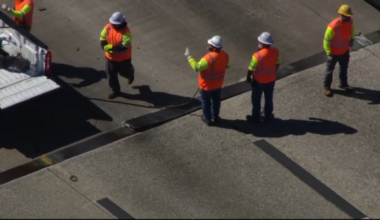 Multiple lanes of Katy Freeway WB shut down near Campbell after damage to road, TxDOT says