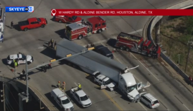 Deputy hospitalized after crash involving with 18-wheeler in north Harris County, HCSO says