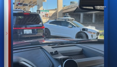 Only on 13: Video shows a Waymo vehicle trying to drive the wrong way onto an HOV lane in downtown Houston