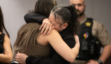 Carmen Mejia embraces her daughter upon her exoneration in Austin, on March 9, 2026. (Image: Montinique Monroe/Innocence Project)