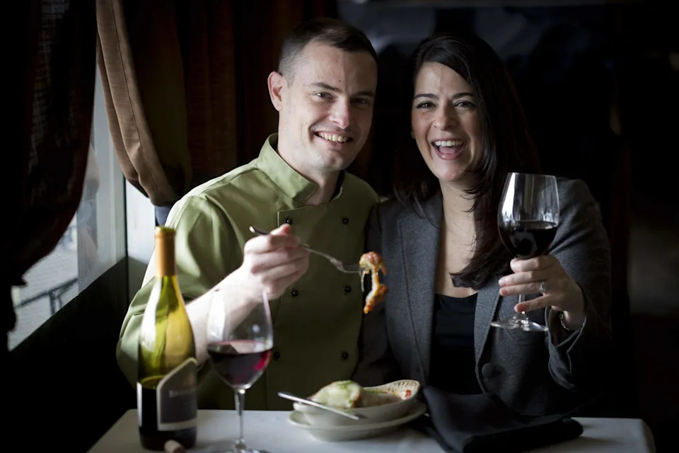 Aventino's chef Chris Hight with the eggplant dish he used to make to impress his wife Erica when they were dating on Tuesday, February 4, 2014. (Star-Telegram/Joyce Marshall)