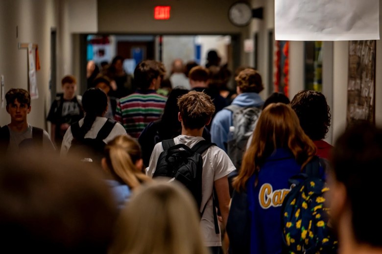 Students walk through the hallway at Lago Vista High School on Sept. 9, 2025 in Lago Vista.