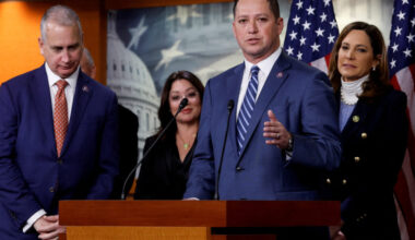 FILE PHOTO: Members of the House Hispanic Conference hold a news conference on Capitol Hill in Washington