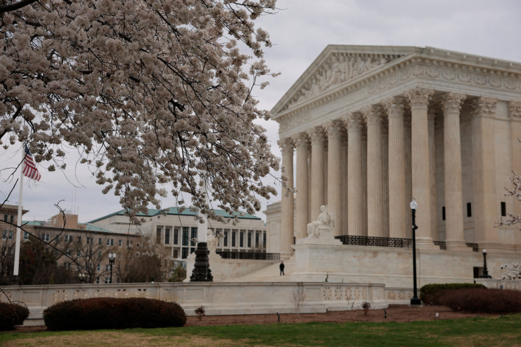The U.S. Supreme Court as justices are expected to issue orders in pending appeals in Washington, D.C.