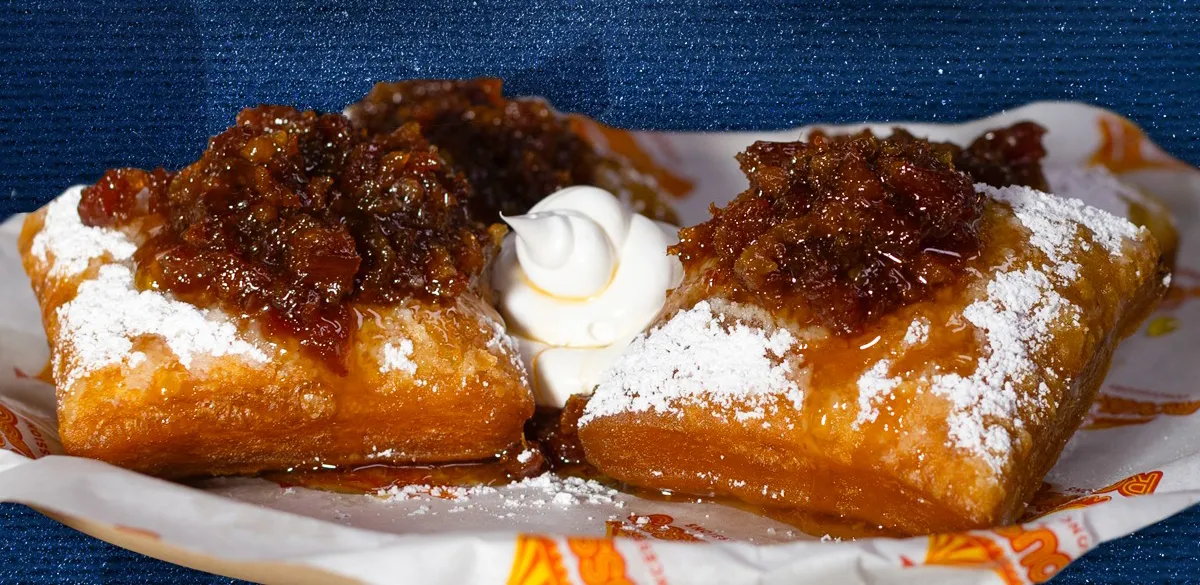 Bacon Jam Beignets from Cajun Cowboy at the Houston Livestock Show & Rodeo