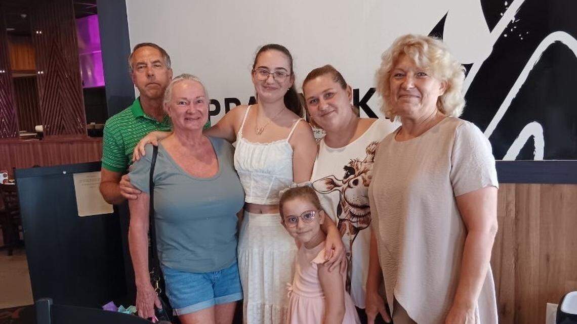 The Tenney family is the host family for Alina Lytvynenko and her family.