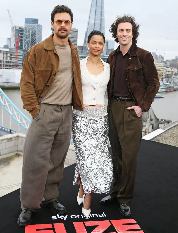 Theo James, Gugu Mbatha-Raw and Aaron Taylor-JohnsonCredit: Dave Benett/WireImage