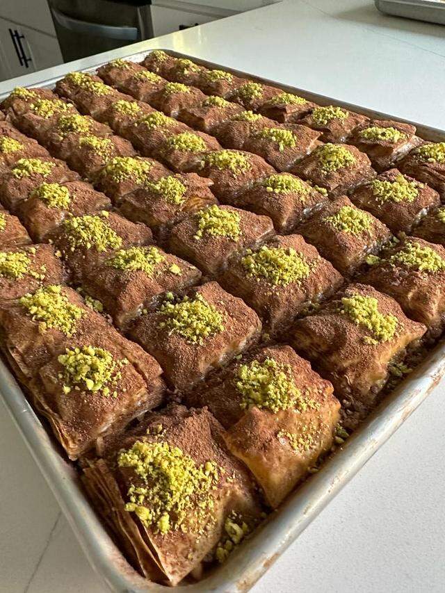 Chocolate baklava from Beren Mediterranean restaurant is also served in a Fort Worth Stock Show booth,