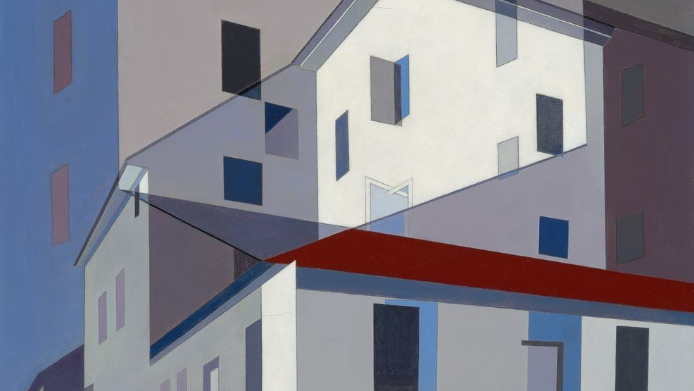Charles Sheeler (1883–1965), On a Shaker Theme, 1956, oil on canvas. Collection of Charles Butt.Charles Sheeler (1883-1965) On a Shaker Theme, 1956 Oil on canvas 2022.2