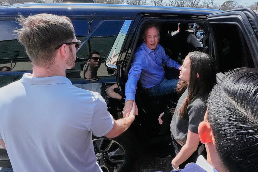 Texas Attorney General Ken Paxton, in vehicle, a Republican candidate for the U.S. Senate,...