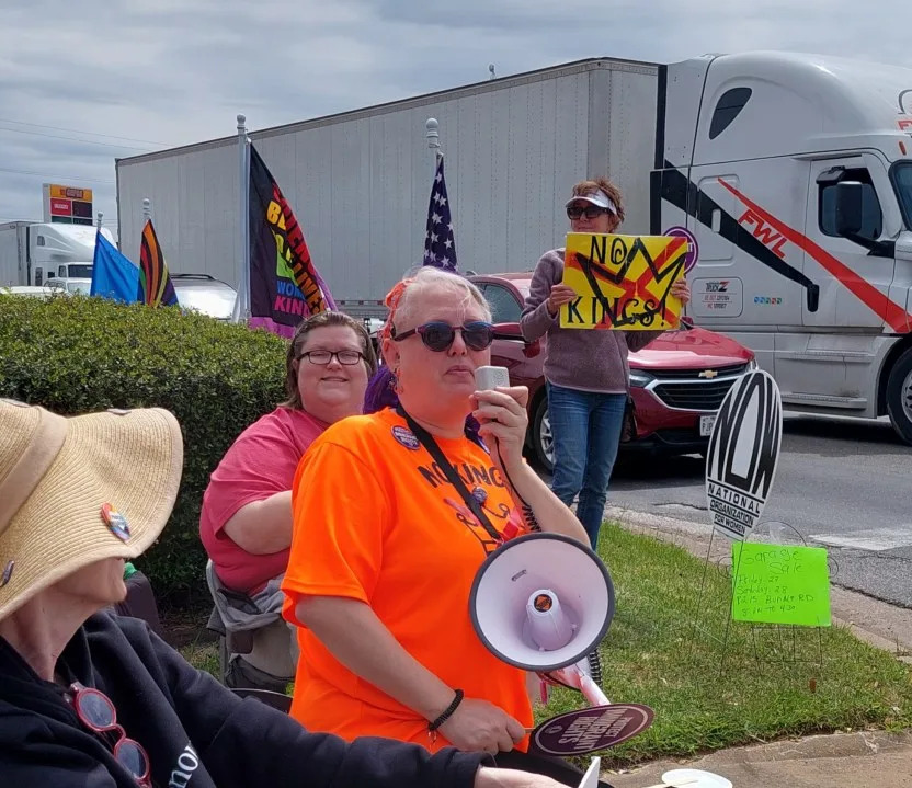 Photo of the Jacksonville No Kings Protest, courtesy of the Northeast Texas National Organization for Women.