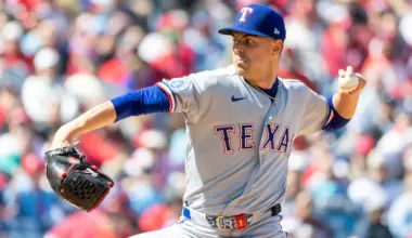 MacKenzie Gore strikes out 7 in his 1st start for Texas as the Rangers beat the Phillies 8-3