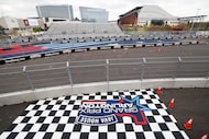 A view from the winners stage above Victory Lane in Arlington, March 10, 2026. The 2.73-mile...