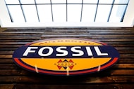 A large Fossil marquee greets visitors to their Richardson, Texas headquarters, December 2,...