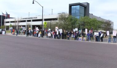 No Kings protest held at Citizens Tower, Tim Cole Memorial Park on Saturday