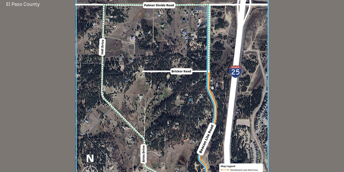 El Paso County construction crews to change traffic patterns on Beacon Lite Road