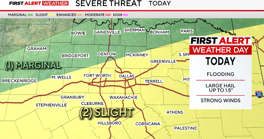 Large hail, flash flooding and isolated tornado possible for North Texas Saturday as severe weather threat continues