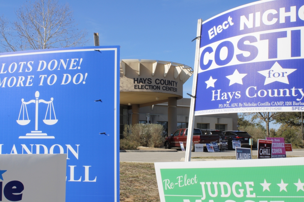 Salazar takes early lead in Democratic primary race for criminal district attorney as polls report unofficial numbers across Hays County. (Michael Milliorn/Community Impact)