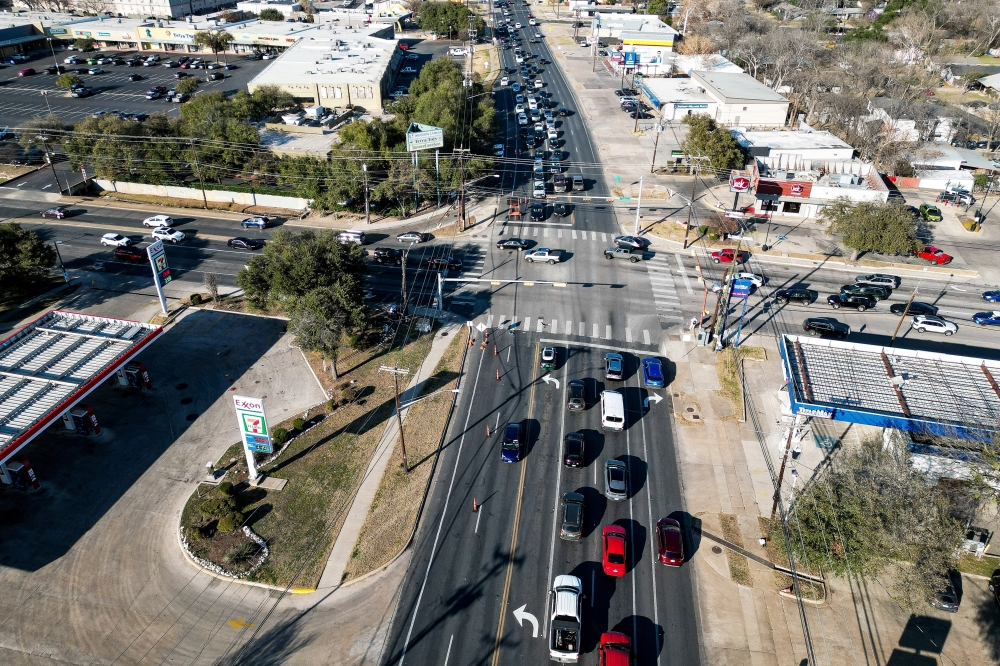 Drone shot of Burnet Road intersection