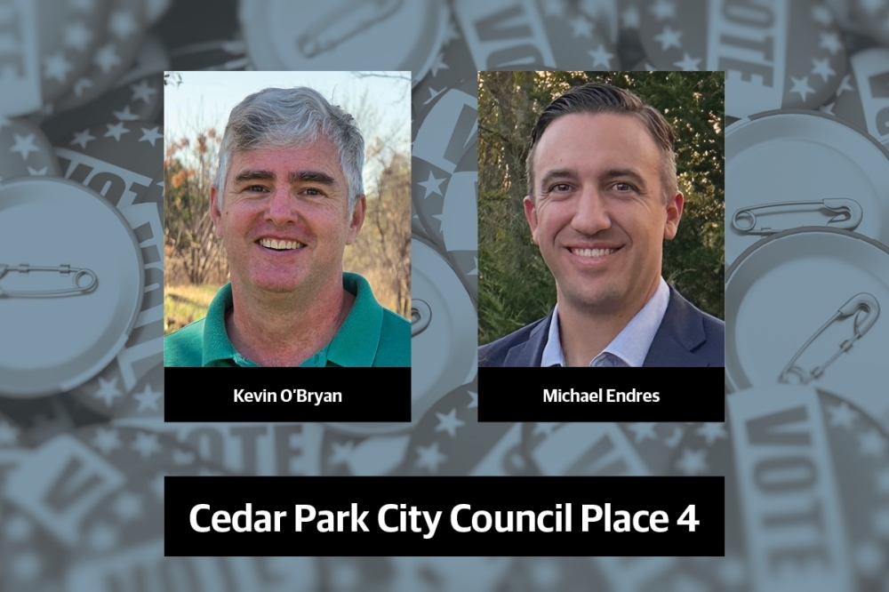 Kevin O'Bryan and Michael Endres are running for Cedar Park City Council Place 4 in May. (Courtesy Michael Endres, Kevin O'Bryan/Community Impact)