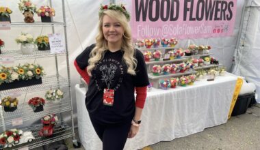 Sam Friedrich and her husband both grew up in Georgetown and were familiar with the Red Poppy Festival prior to becoming a vendor. After five years as a vendor, Friedrich said the festival brings her inner circle together to support her. (Courtesy Sola Flower Sam)