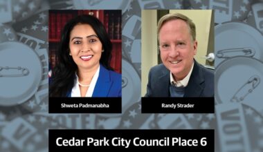 Shweta Padmanabha and Randy Strader are running for Cedar Park City Council Place 6 in May. (Courtesy Shweta Padmanabha, Randy Strader/Community Impact)