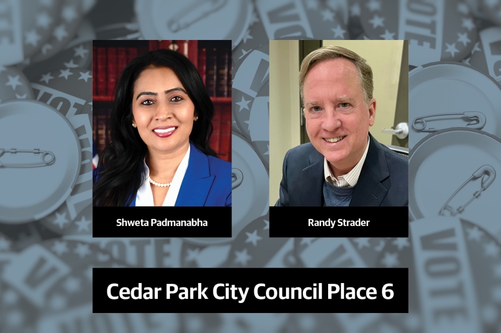 Shweta Padmanabha and Randy Strader are running for Cedar Park City Council Place 6 in May. (Courtesy Shweta Padmanabha, Randy Strader/Community Impact)
