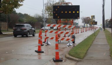 A thin layer of asphalt overlay will be constructed on four roadway sections, including Independence Parkway between Parker Road and Spring Creek Parkway. (Michael Crouchley/Community Impact)