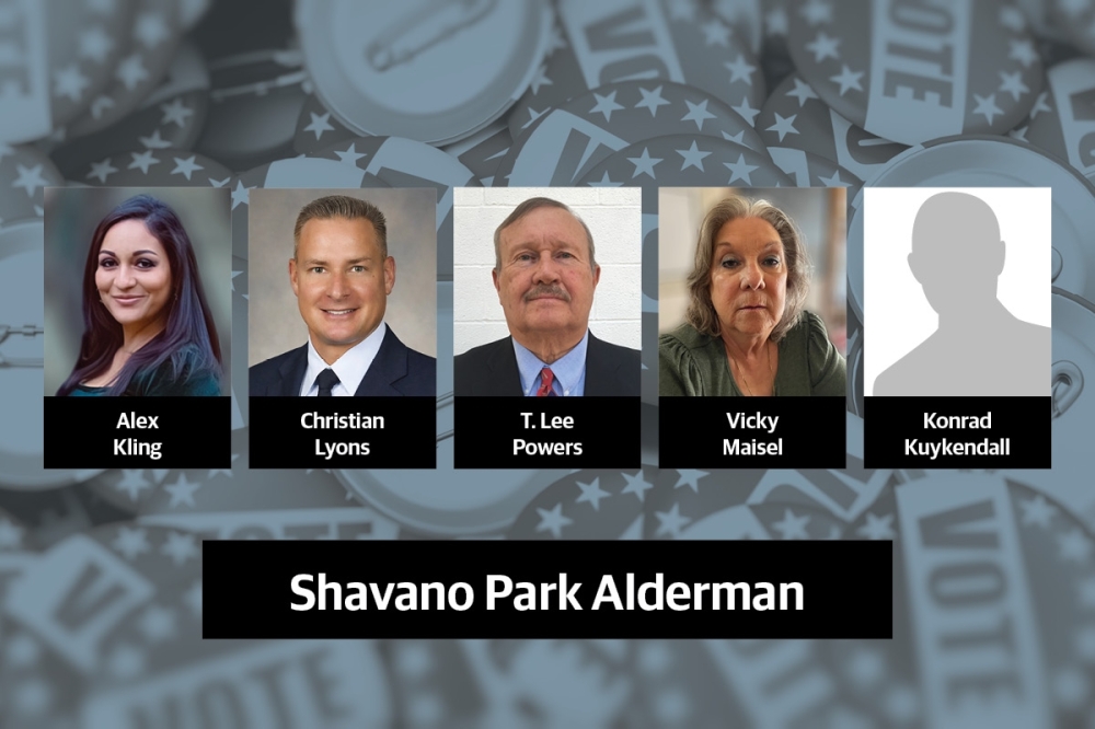 Alex Kling, Christian Lyons, Vicky Maisel and incumbents Konrad Kuykendall and T. Lee Powers are running for the open alderman seats on the Shavano Park City Council. (Community Impact staff)
