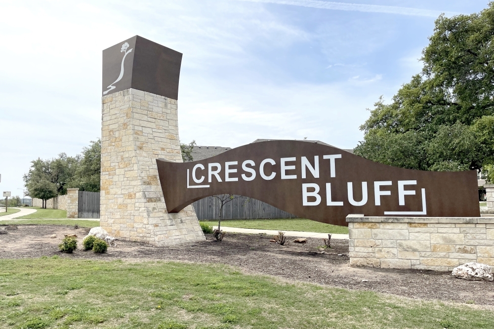 The Crescent Bluff neighborhood is located off Hwy. 29 between Ronald Reagan Boulevard and DB Wood Road. It will have two more sections by late 2027. (Grant Crawford/Community Impact)