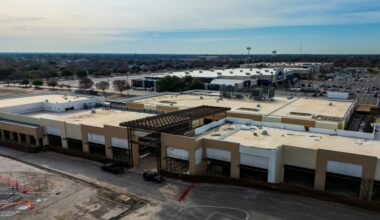 Richardson Square Mall is on track to open portions of the revitalized space later this year. (Sky Eyes/Community Impact)