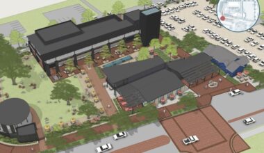 a rendering showing the first phase of the downtown catalyst project